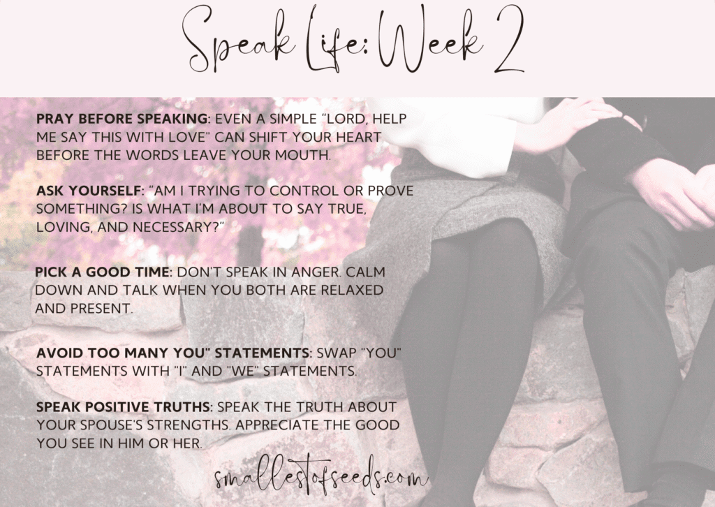 series speak life week 2